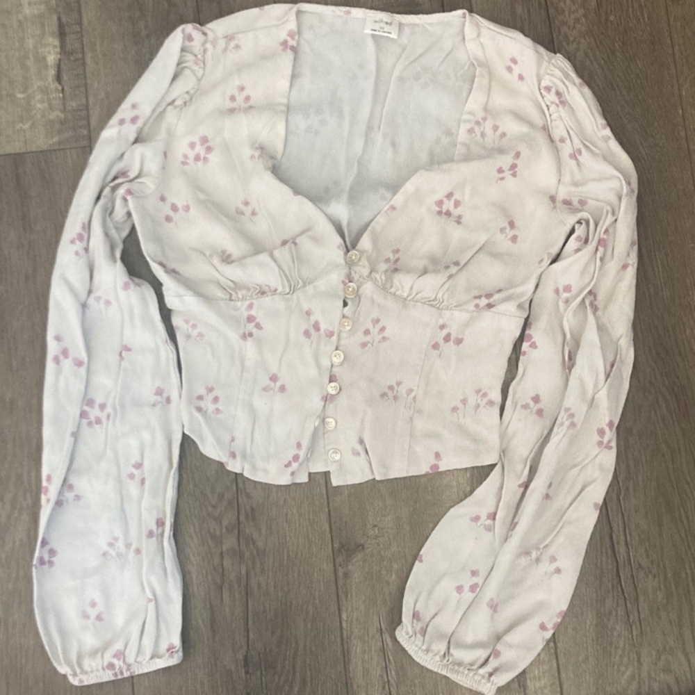 Wilfred Pink Floral Button-Up Blouse